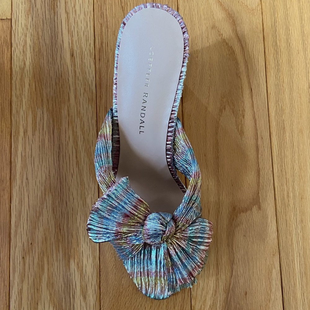 Loeffler Randall Penny Pleated High Heel Slide Sandals